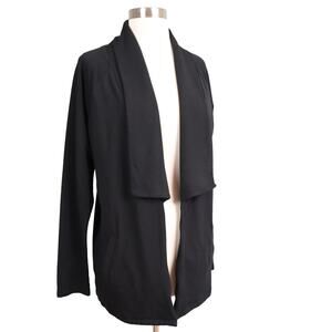 Tart Womens Waterfall Cardigan Size Small Black Drape Open Front Modal Blend